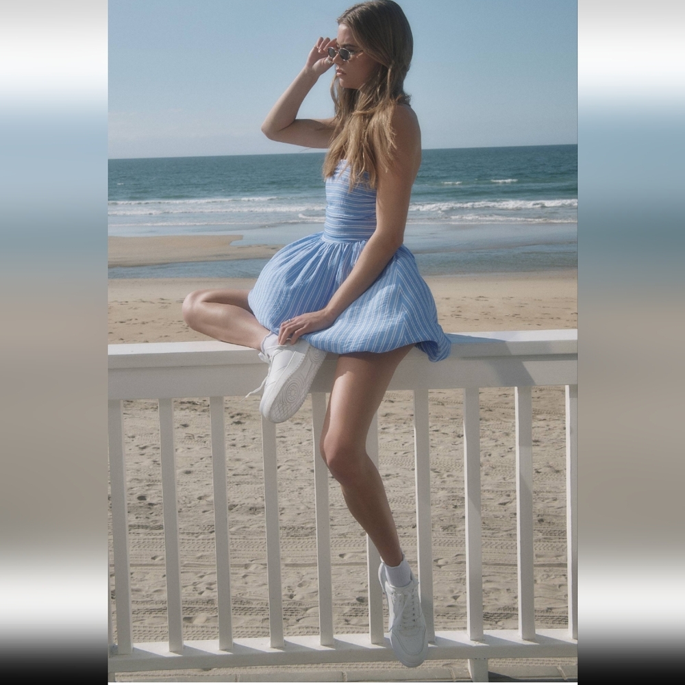 Blue Striped Dress Medium